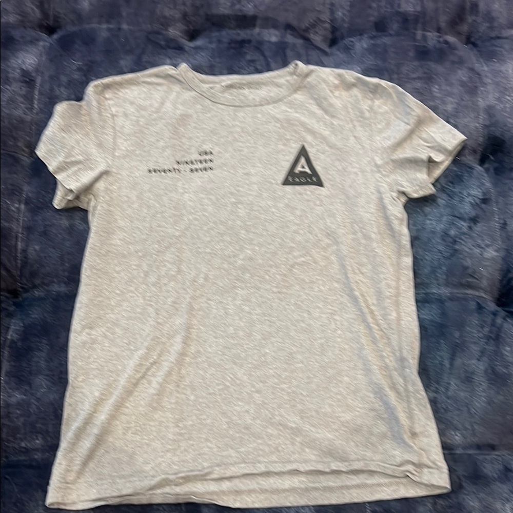 American Eagle Outfitters Heather Gray Logo Tee